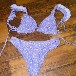 SHEIN Purple floral Bathing Suit